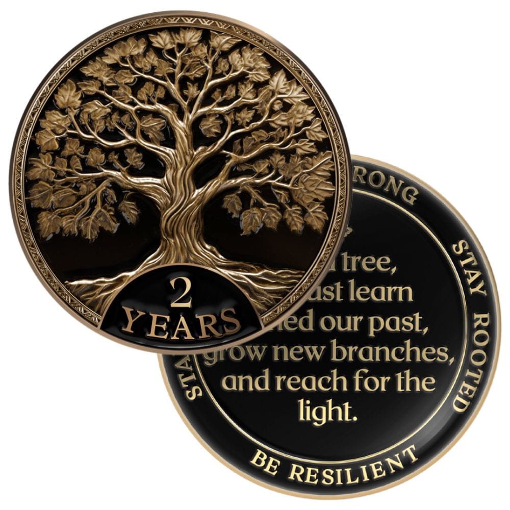 Recovery Medallion Coin I Inspiring Sobriety I Tree Of Life Milestone