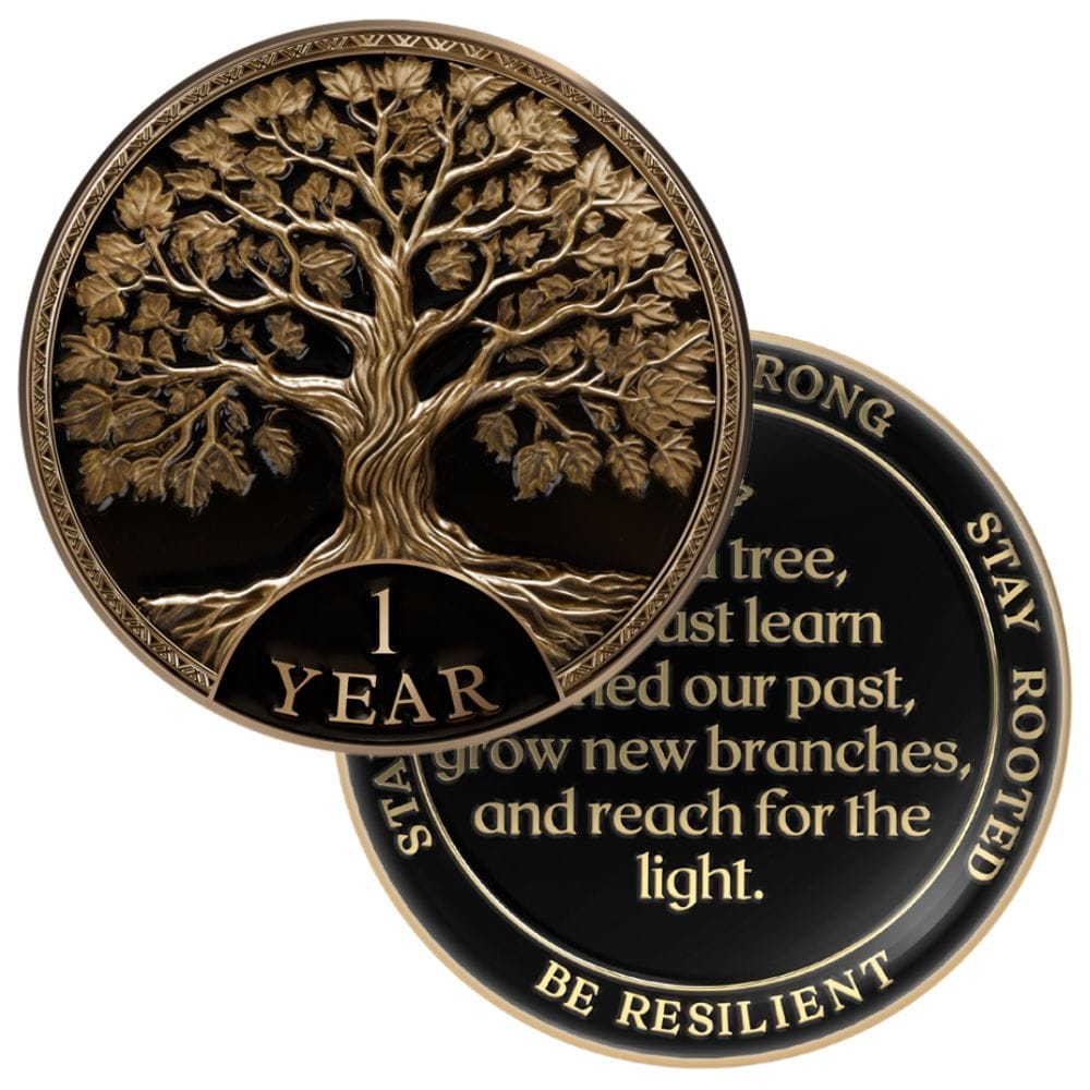 Recovery Medallion Coin I Inspiring Sobriety I Tree Of Life Milestone