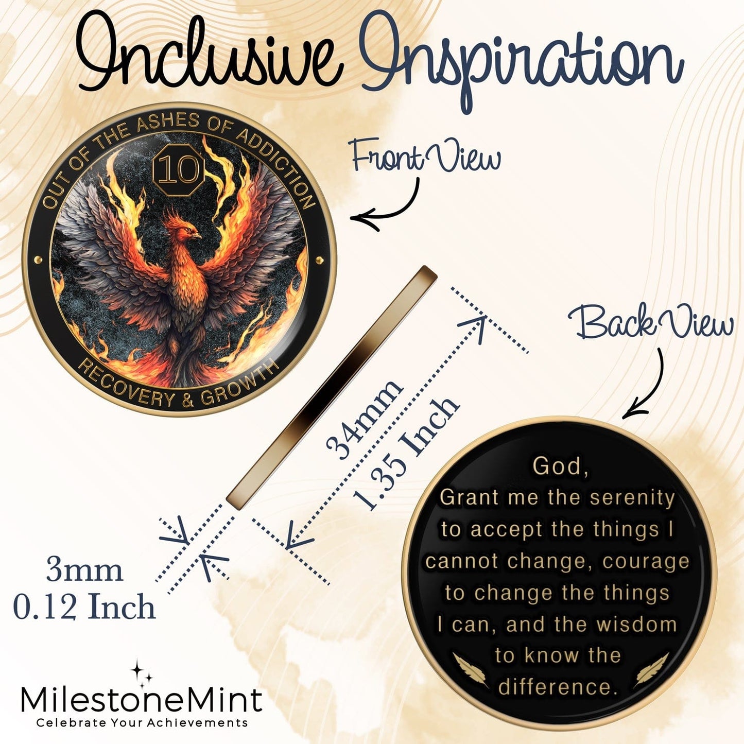 Recovery Medallion Coin I Inspiring Sobriety I The Phoenix