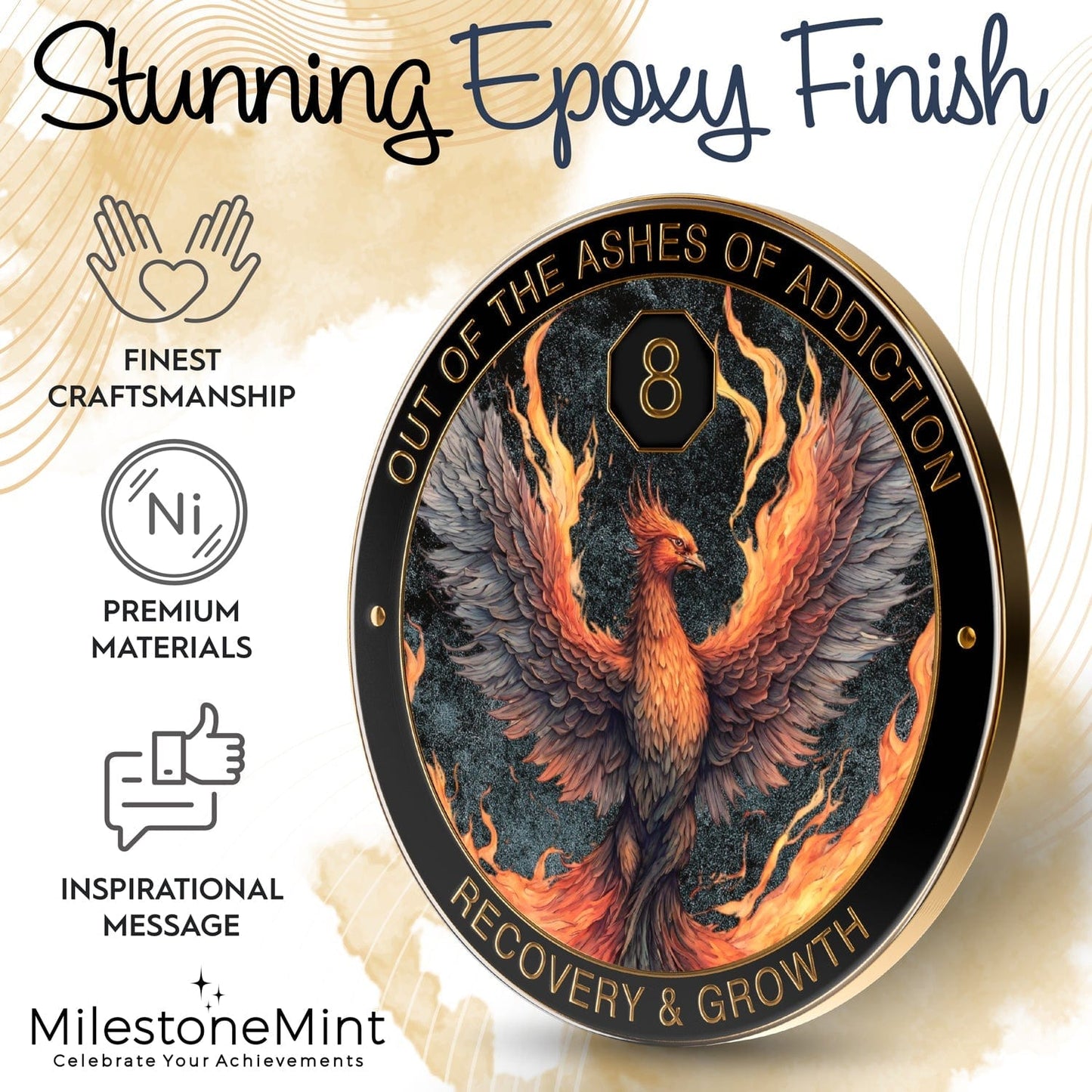 Recovery Medallion Coin I Inspiring Sobriety I The Phoenix
