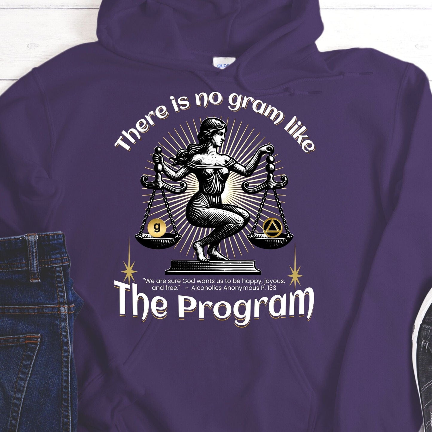 AA Recovery Hoodie | Inspiring Sobriety | There's No Gram Like The Program