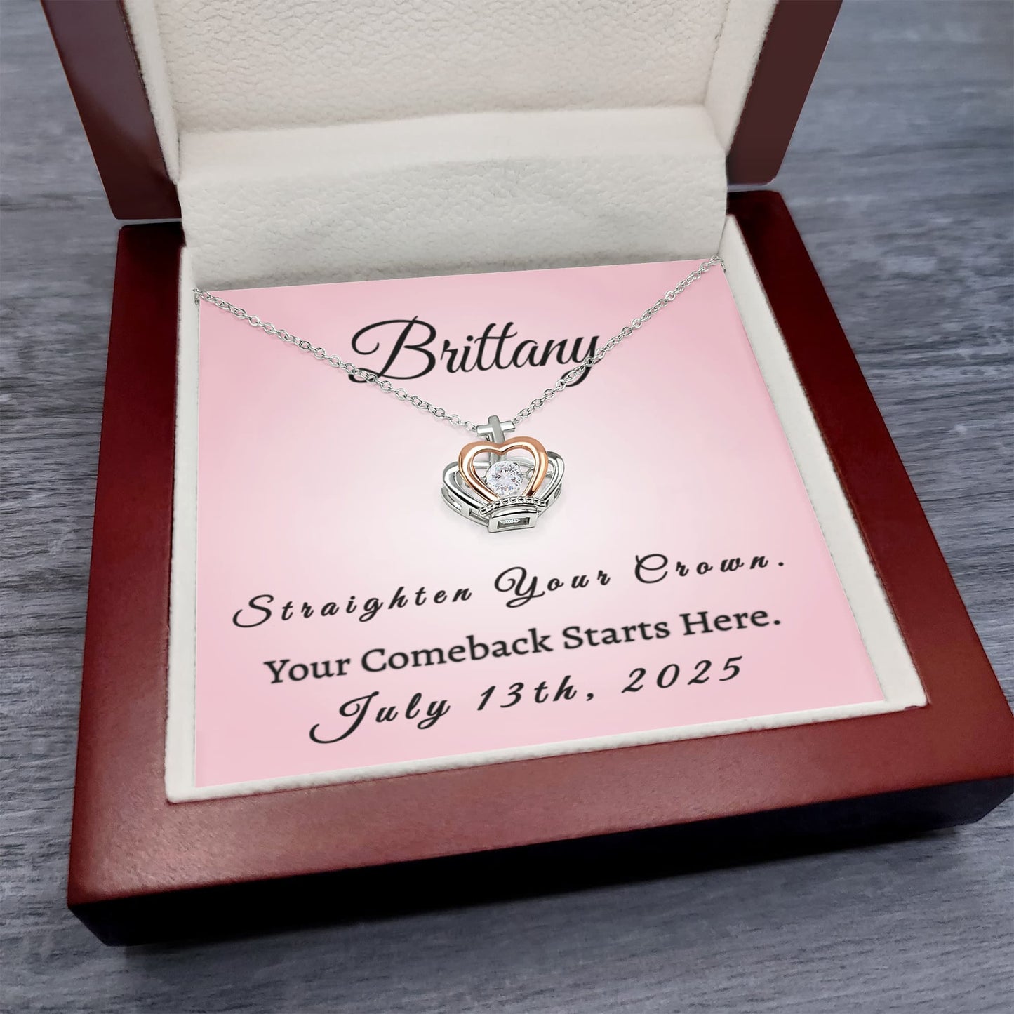 Custom Recovery Crown Necklace | Inspiring Sobriety | Straighten Your Crown, Your Comeback Starts Here