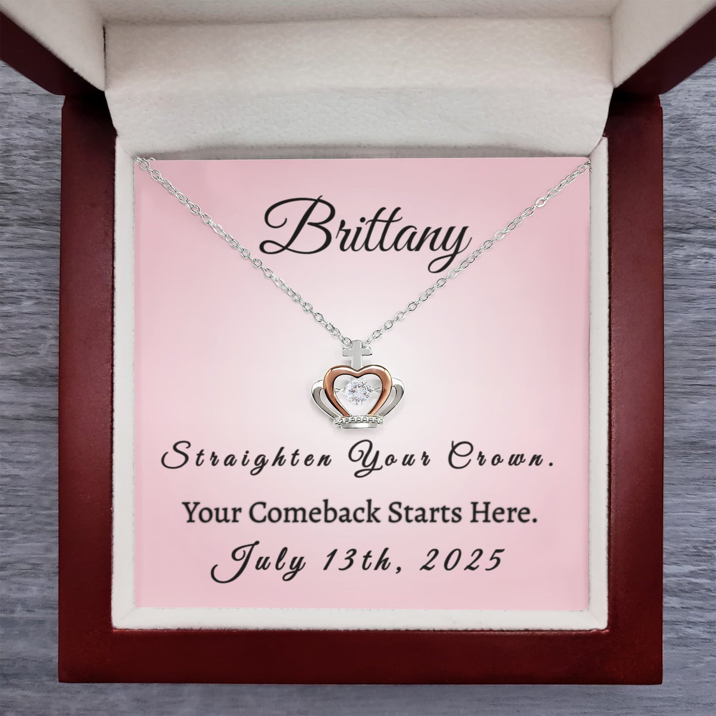 Custom Recovery Crown Necklace | Inspiring Sobriety | Straighten Your Crown, Your Comeback Starts Here