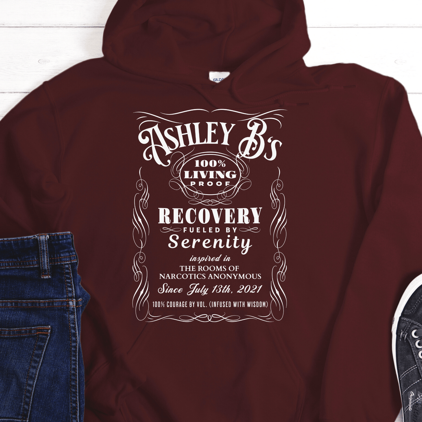 Custom Recovery Hoodie | Inspiring Sobriety | (Custom) 100% Living Proof