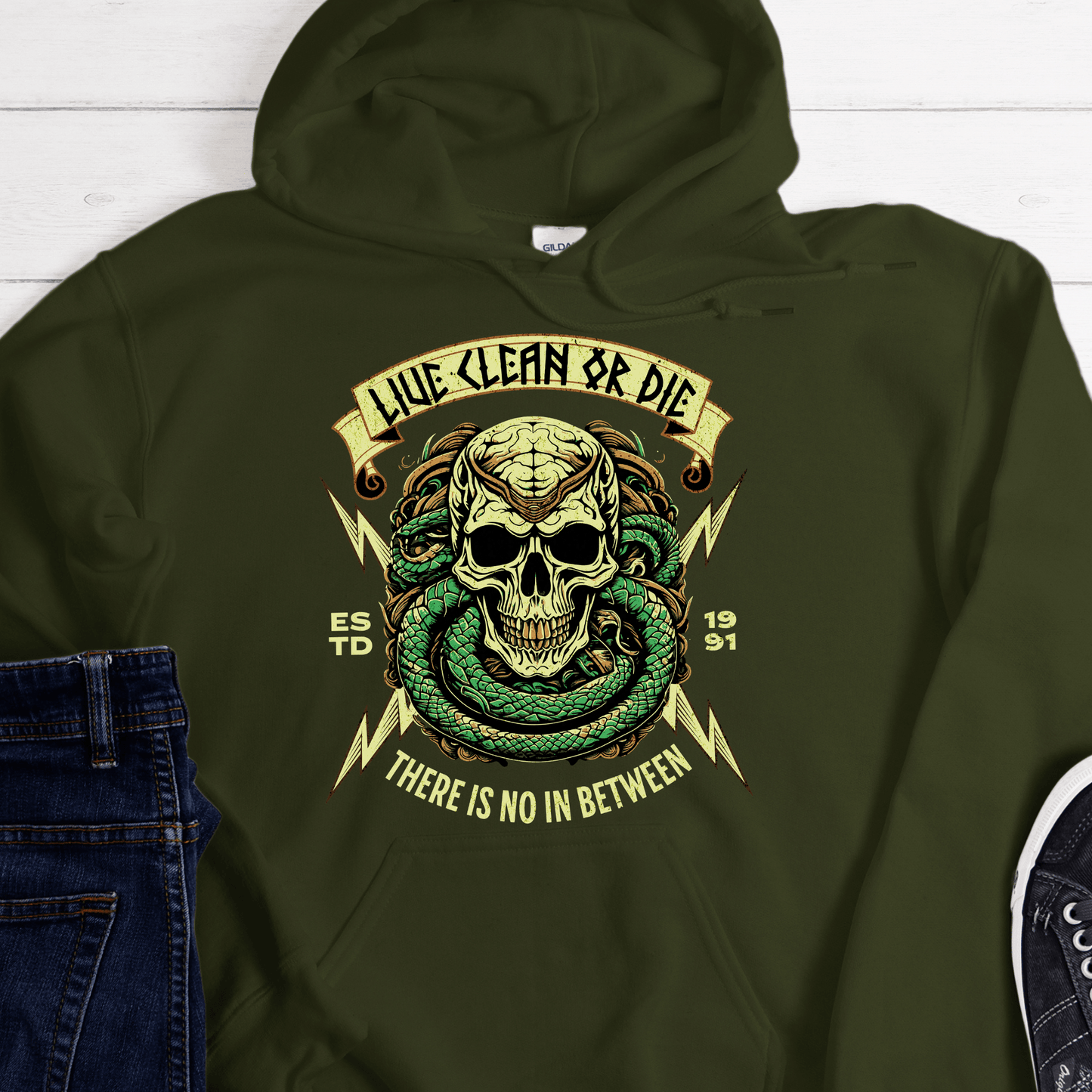 Custom Recovery Hoodie | Inspiring Sobriety | Live Clean Or Die
