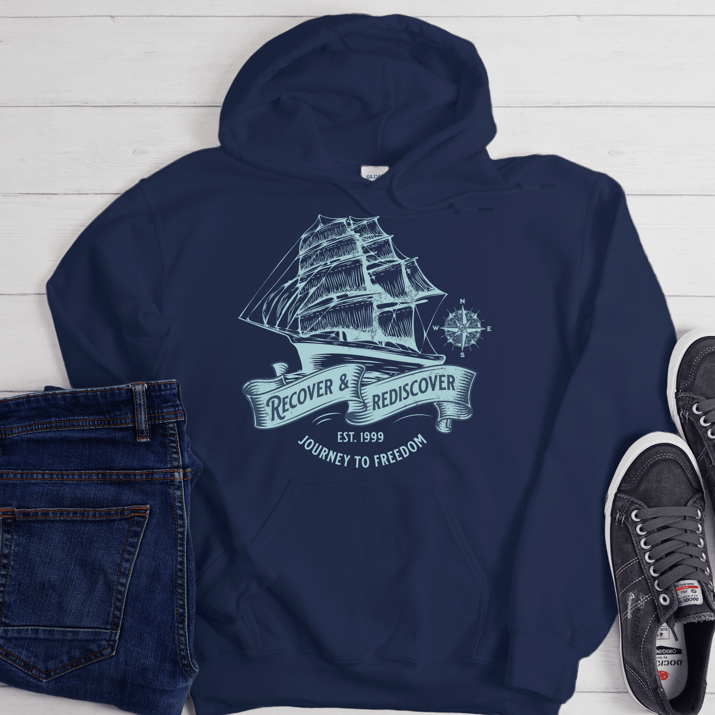 Custom Recovery Hoodie | Inspiring Sobriety | Recover and Rediscover