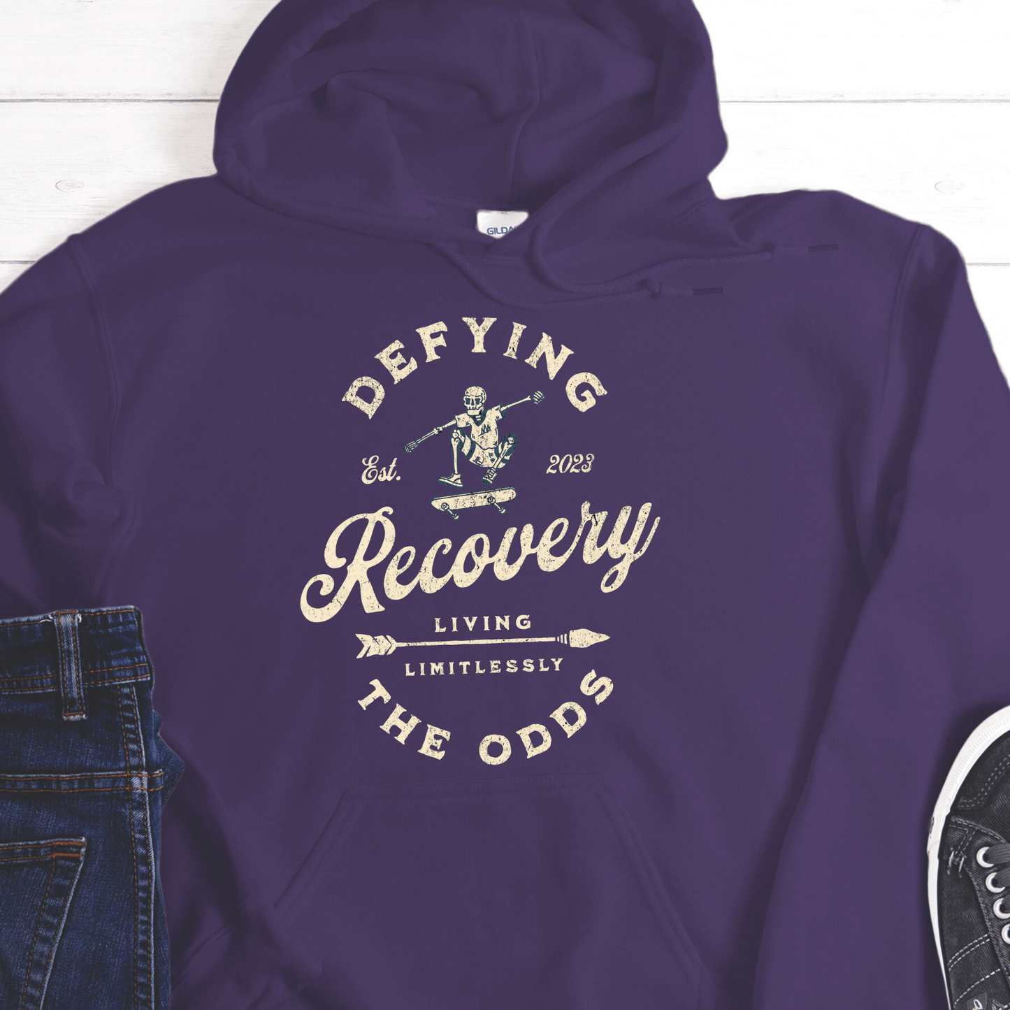 Custom Recovery Hoodie | Inspiring Sobriety | Recovery - Defying The Odds