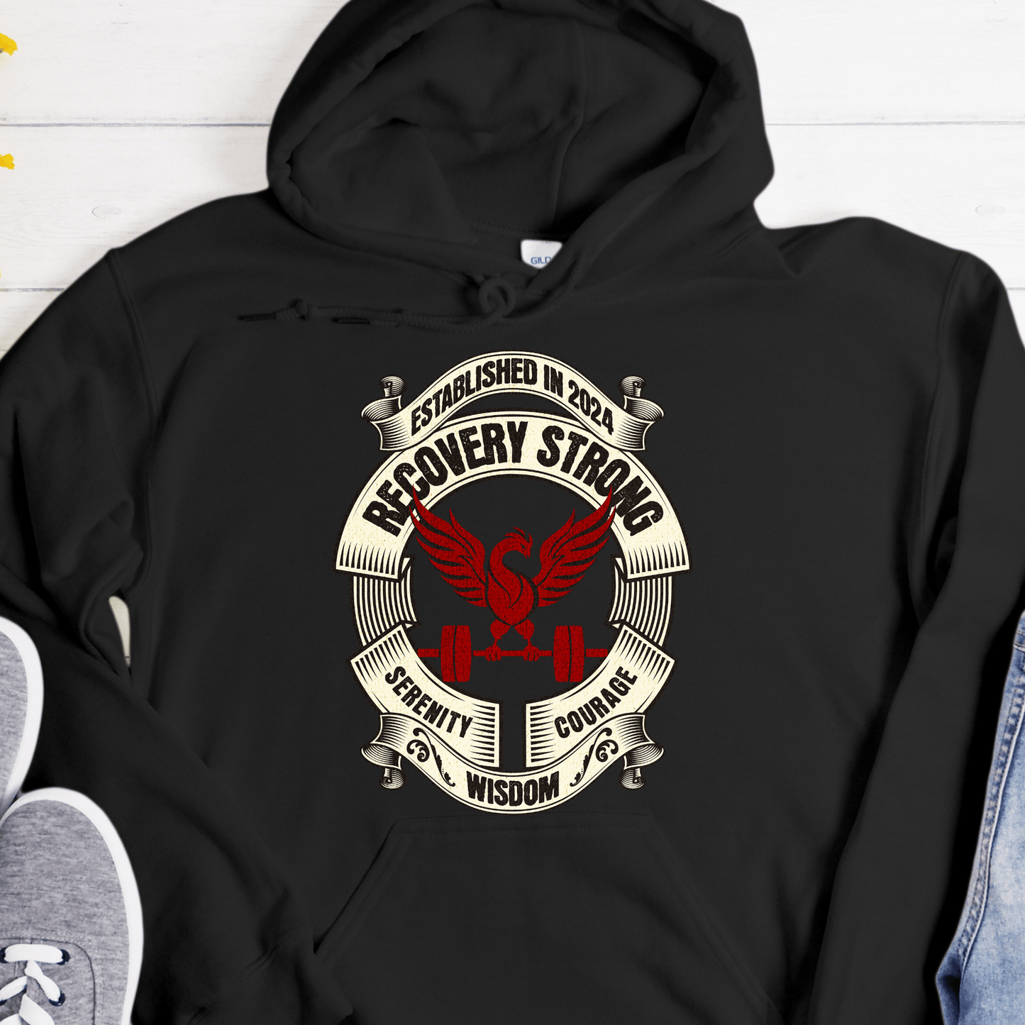 Custom Recovery Hoodie | Inspiring Sobriety | Recovery Strong (Phoenix)