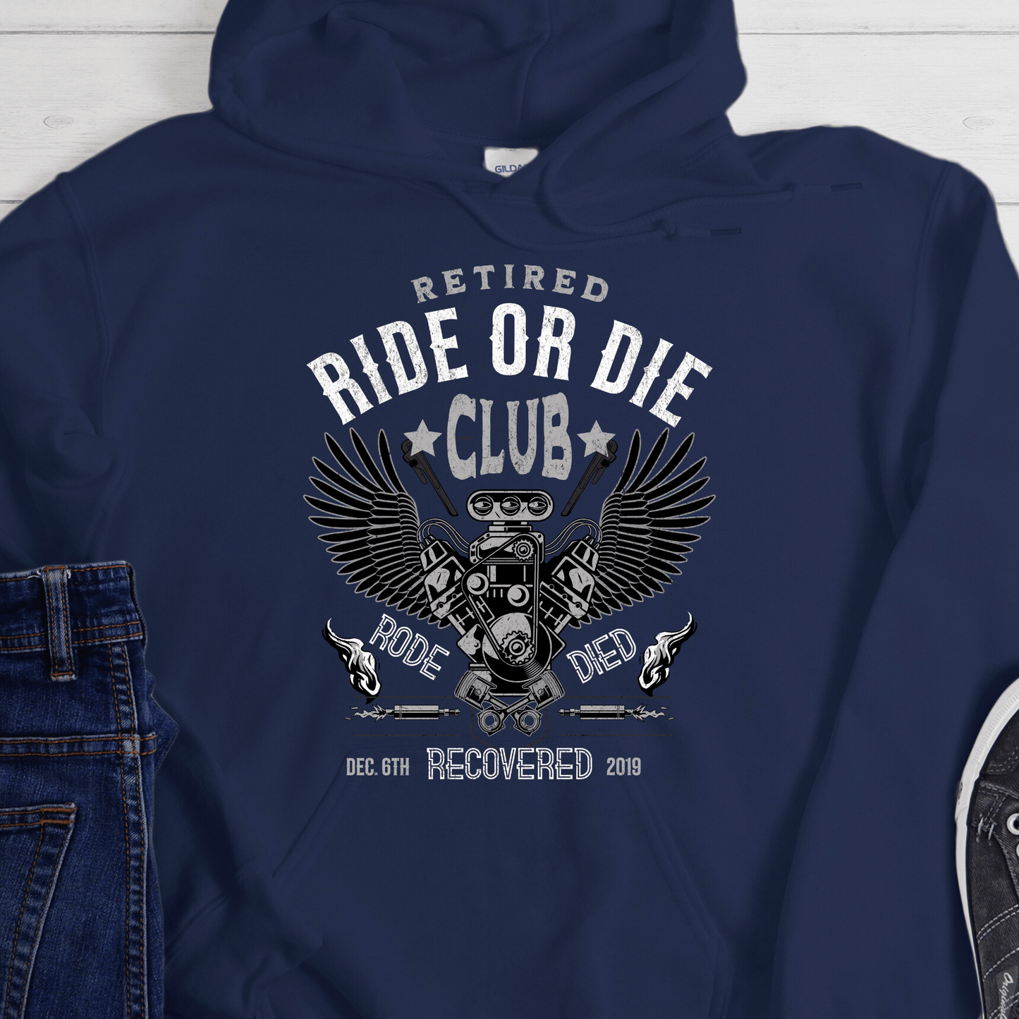 Custom Recovery Hoodie | Inspiring Sobriety | Retired Ride or Die Club