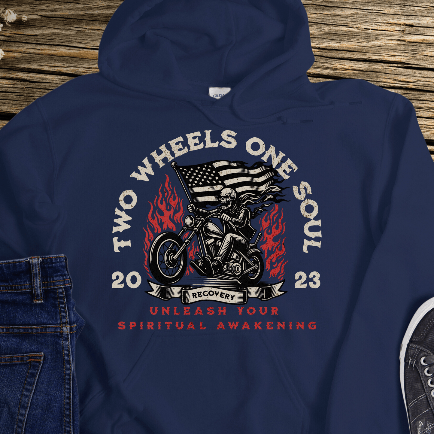 Custom Recovery Hoodie | Inspiring Sobriety | Two Wheels, One Soul