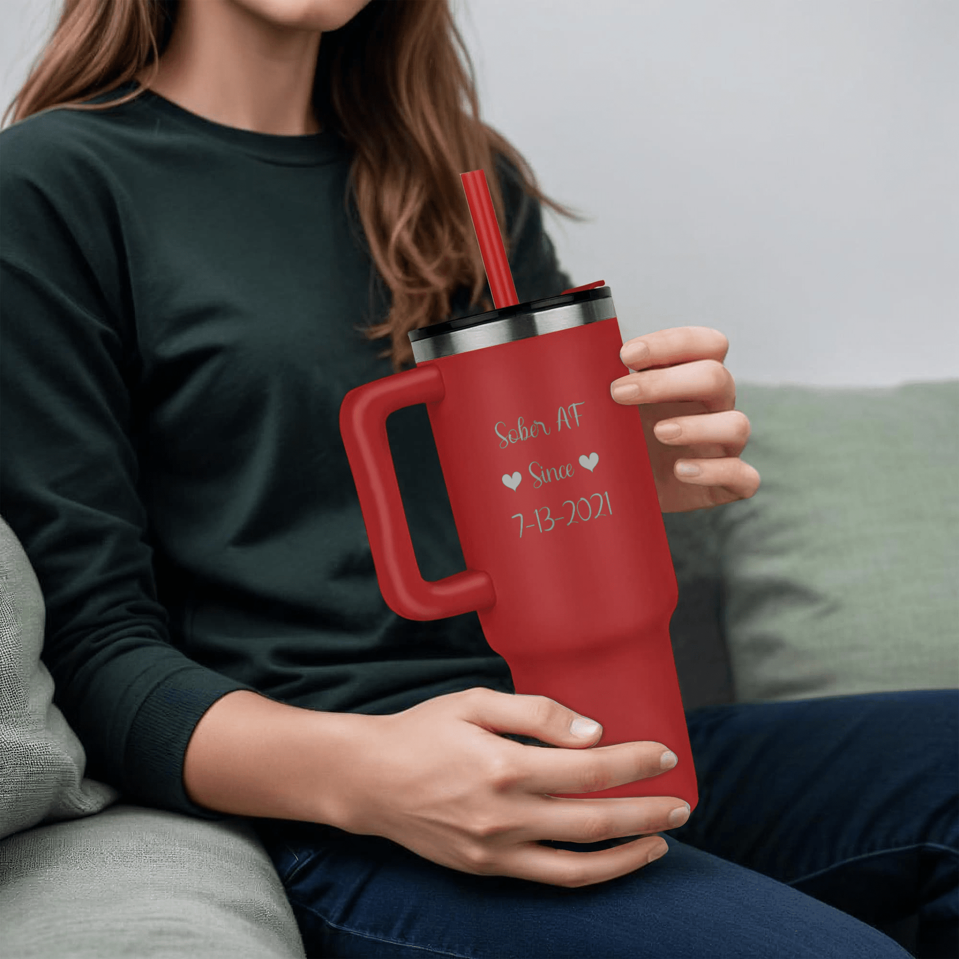 Custom Recovery SS Tumbler | Inspiring Sobriety | Sober AF Since