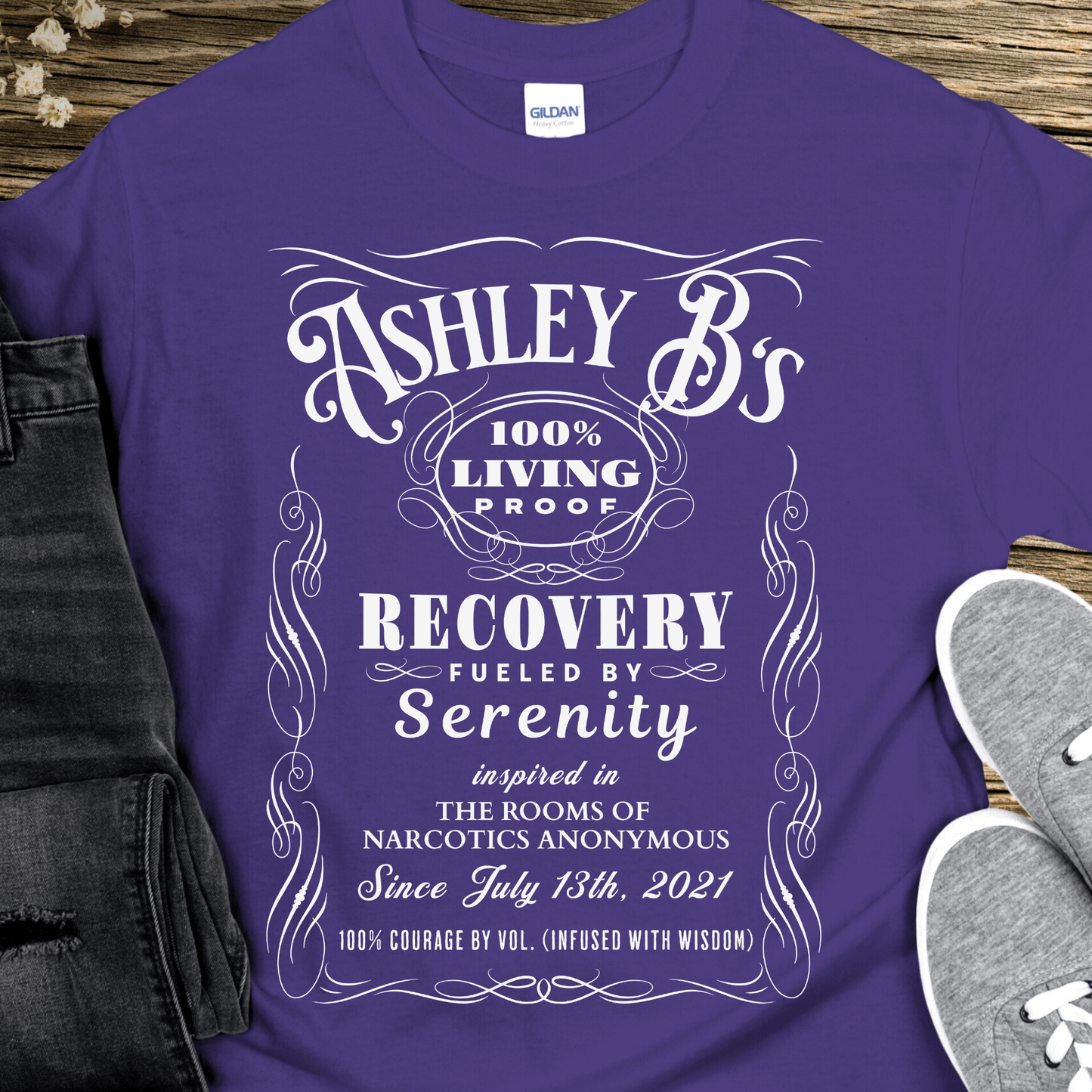 Custom Recovery T-Shirt | Inspiring Sobriety | (Custom) 100% Living Proof