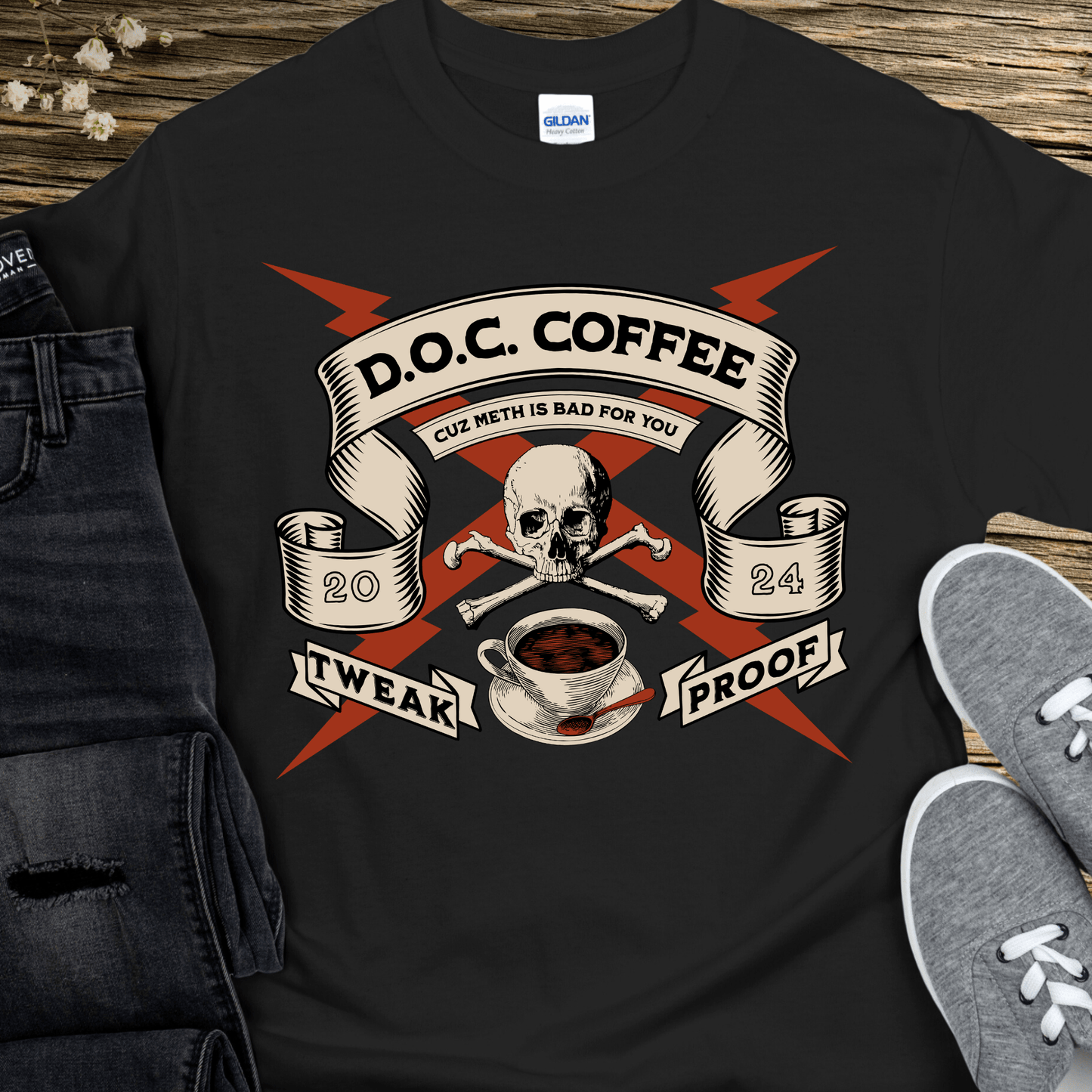 Custom Recovery T-Shirt | Inspiring Sobriety | DOC Coffee