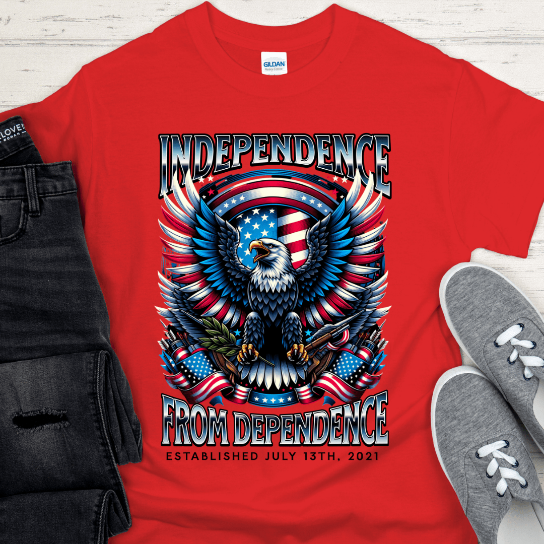 Custom Recovery T-Shirt | Inspiring Sobriety | Independence From Dependence