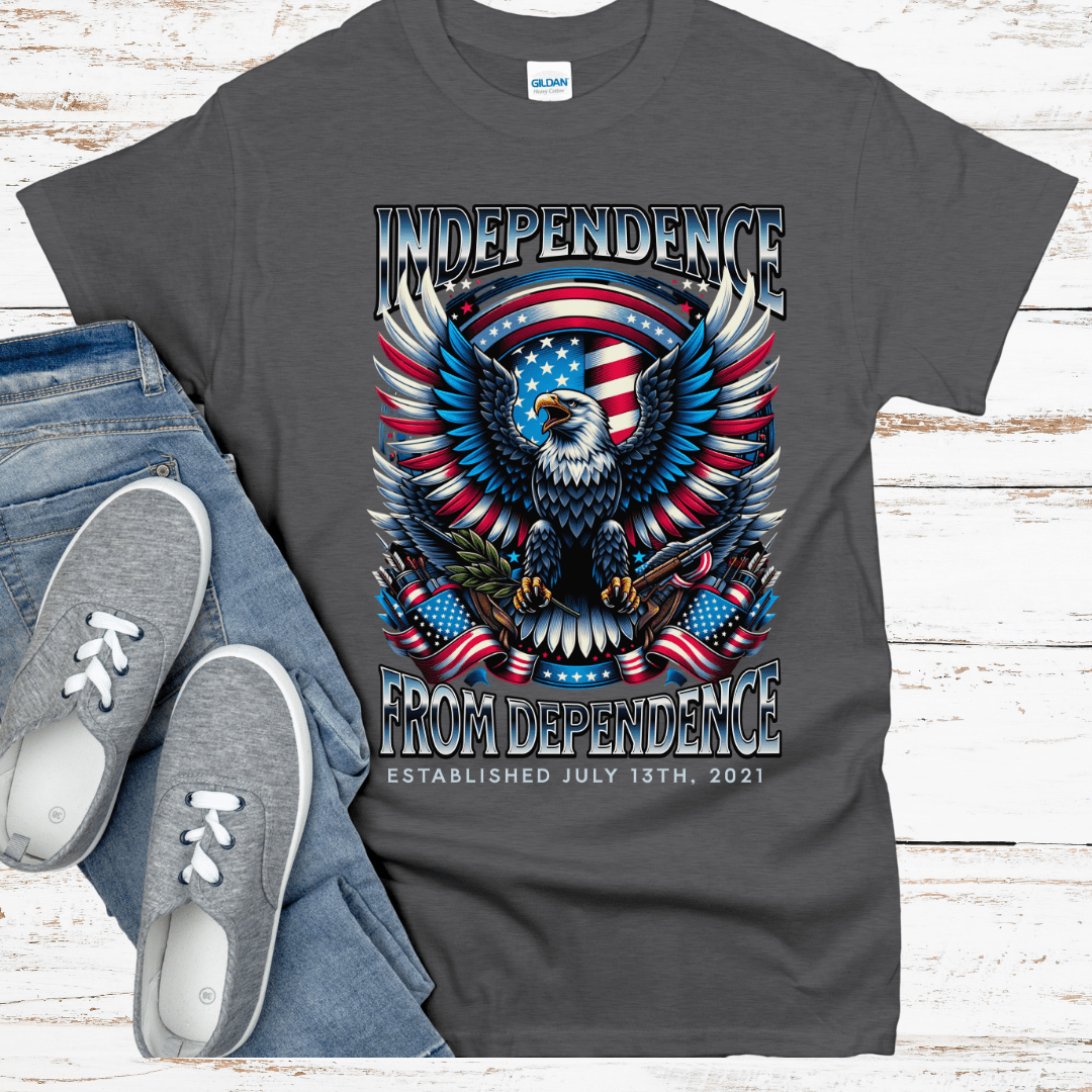 Custom Recovery T-Shirt | Inspiring Sobriety | Independence From Dependence