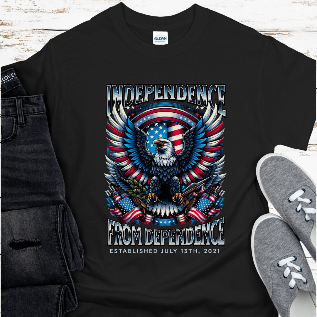 Custom Recovery T-Shirt | Inspiring Sobriety | Independence From Dependence