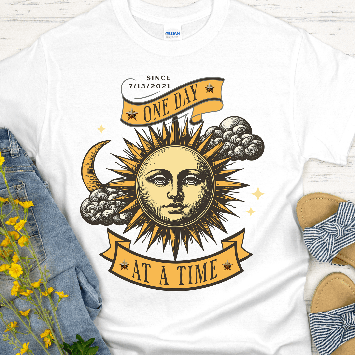 Custom Recovery T-Shirt | Inspiring Sobriety | One Day at a Time