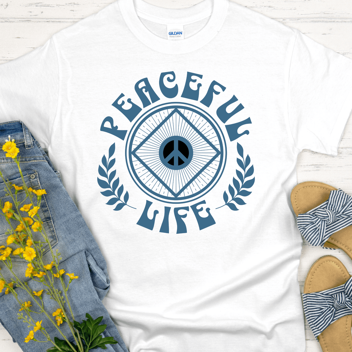 Custom Recovery T-Shirt | Inspiring Sobriety | Peaceful Life