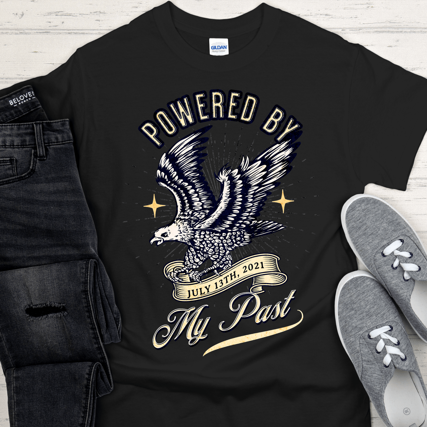 Custom Recovery T-Shirt | Inspiring Sobriety | Powered By My Past