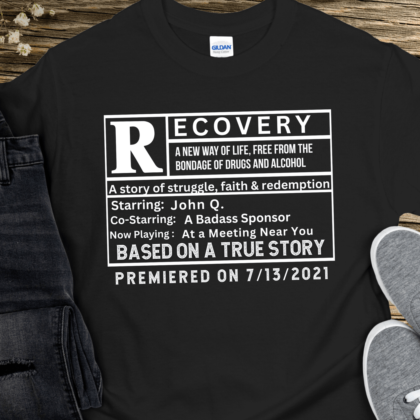 Custom Recovery T-Shirt | Inspiring Sobriety | Rated R For Recovery