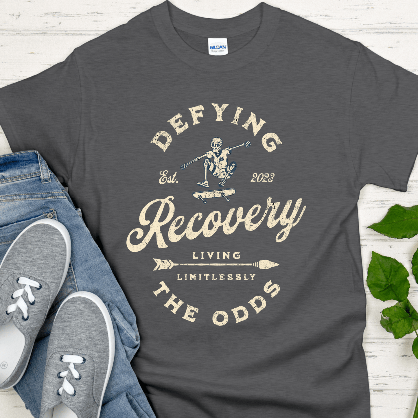 Custom Recovery T-Shirt | Inspiring Sobriety | Recovery - Defying The Odds