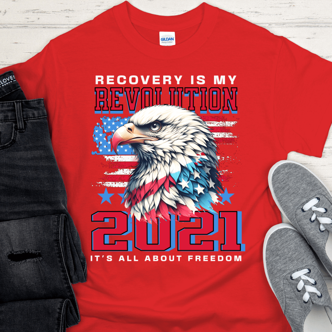 Custom Recovery T-Shirt | Inspiring Sobriety | Recovery Is My Revolution
