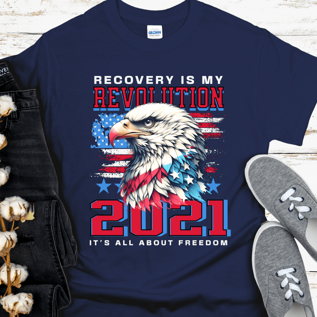 Custom Recovery T-Shirt | Inspiring Sobriety | Recovery Is My Revolution