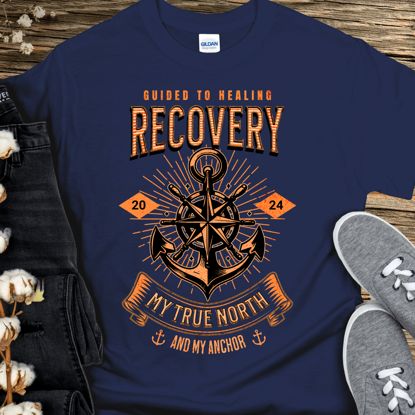 Custom Recovery T-Shirt | Inspiring Sobriety | Recovery - My True North