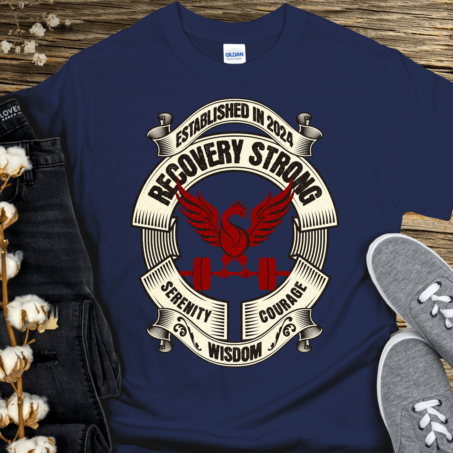 Custom Recovery T-Shirt | Inspiring Sobriety | Recovery Strong (Phoenix)