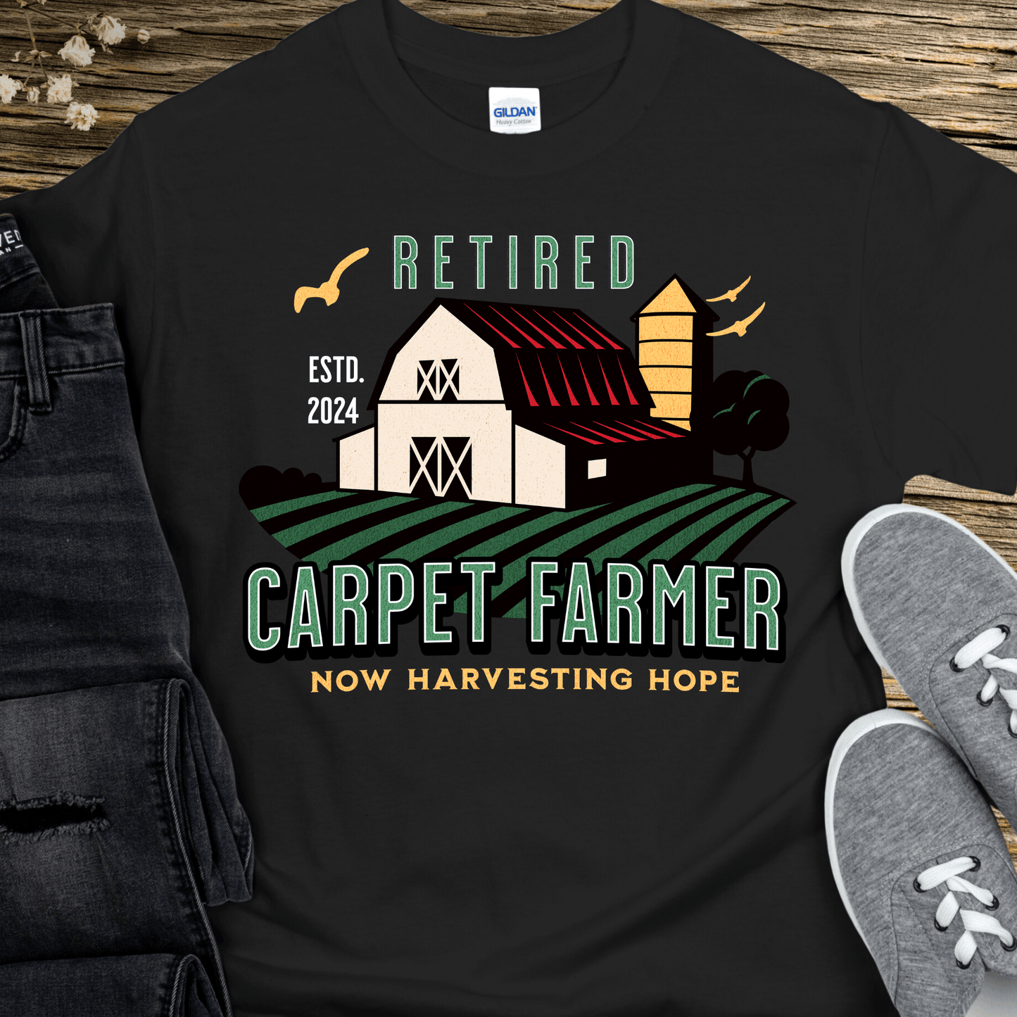 Custom Recovery T-Shirt | Inspiring Sobriety | Retired Carpet Farmer