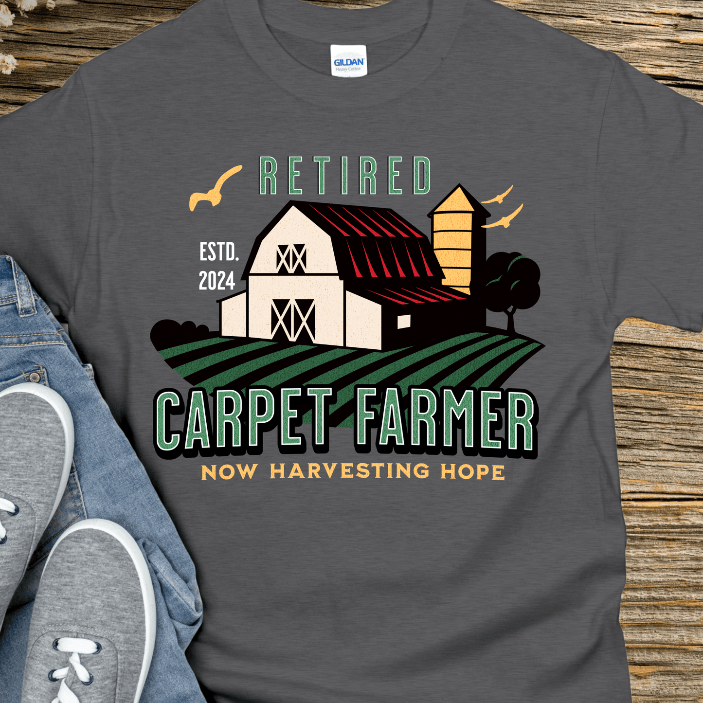 Custom Recovery T-Shirt | Inspiring Sobriety | Retired Carpet Farmer