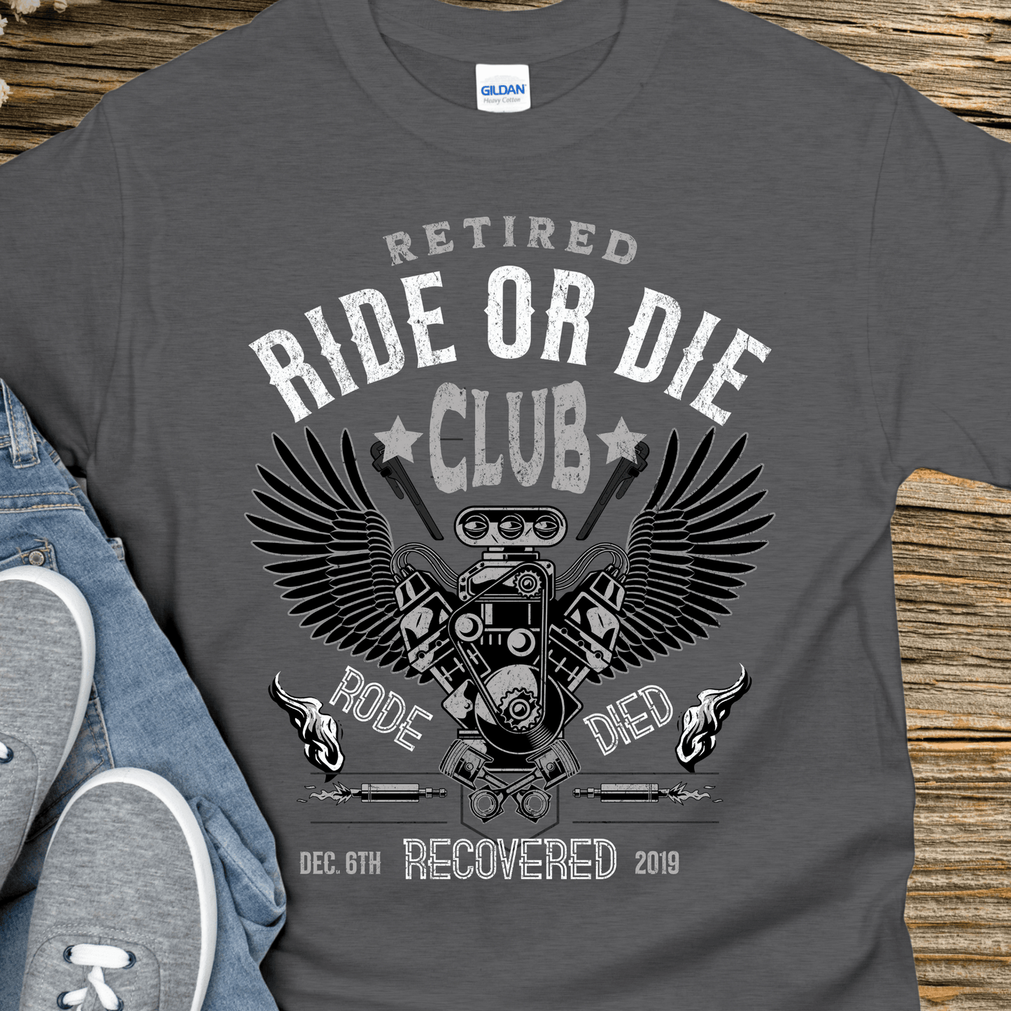 Custom Recovery T-Shirt | Inspiring Sobriety | Retired Ride or Die Club
