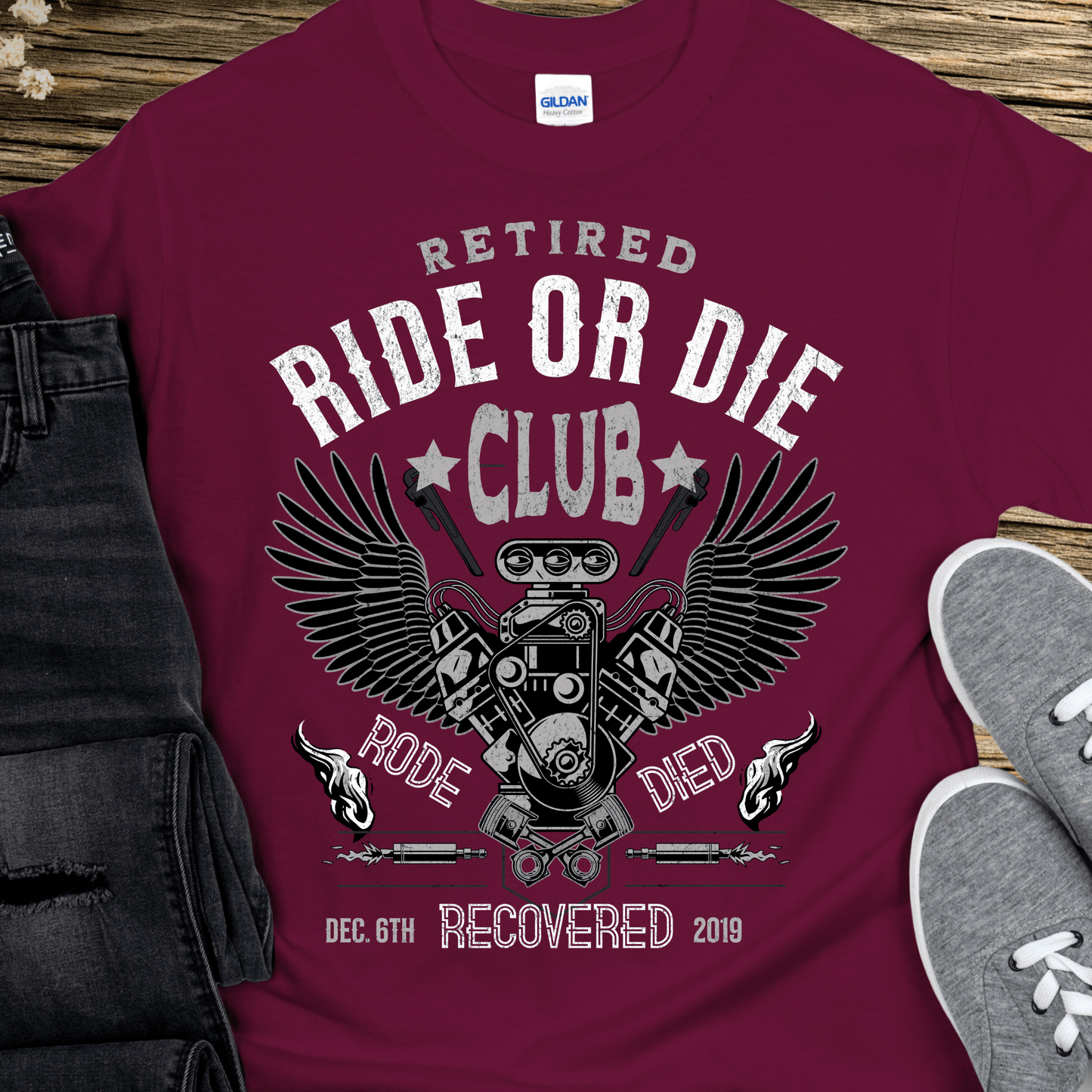 Custom Recovery T-Shirt | Inspiring Sobriety | Retired Ride or Die Club