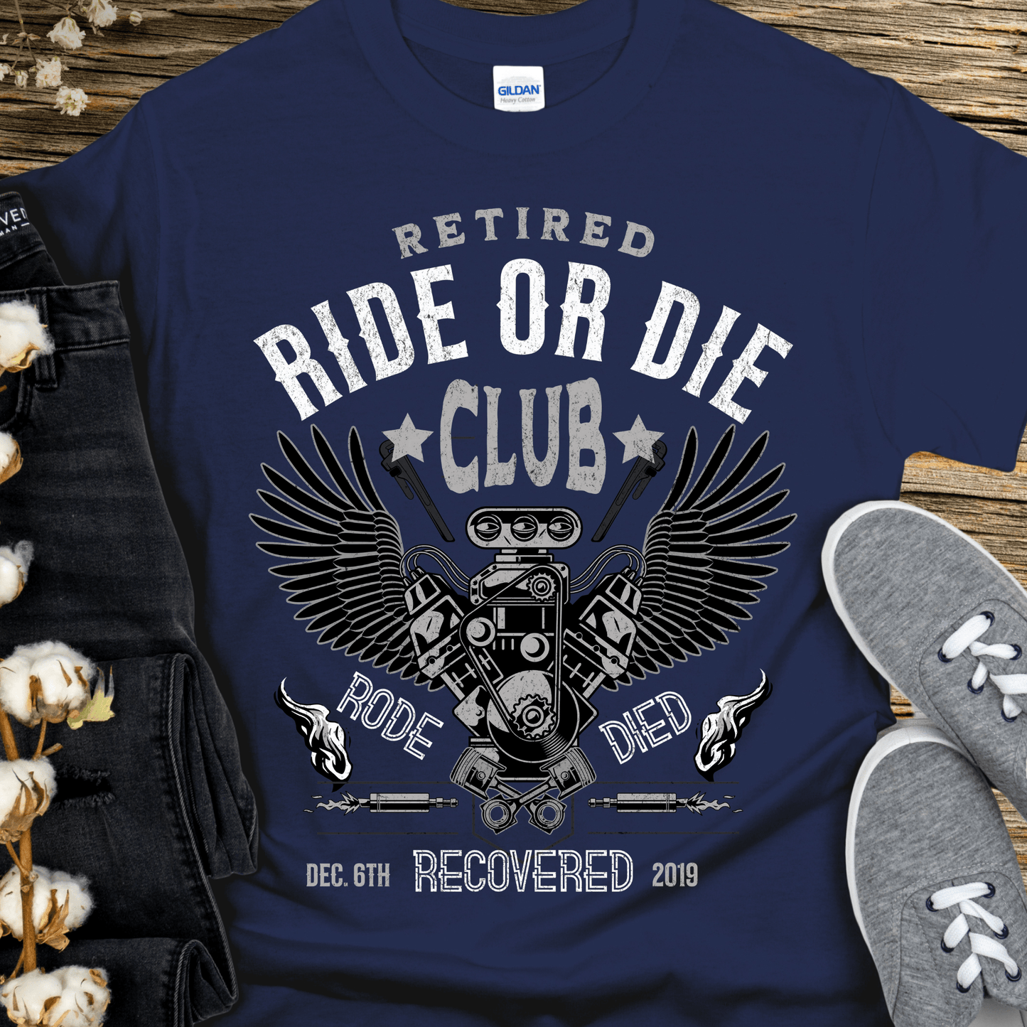 Custom Recovery T-Shirt | Inspiring Sobriety | Retired Ride or Die Club