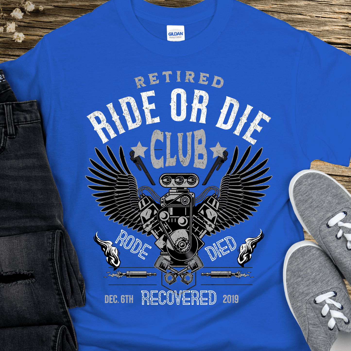 Custom Recovery T-Shirt | Inspiring Sobriety | Retired Ride or Die Club