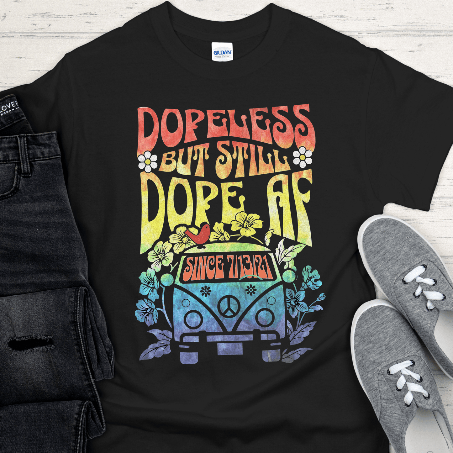 Custom Recovery T-Shirt | Inspiring Sobriety | Retro Dopeless But Still Dope AF