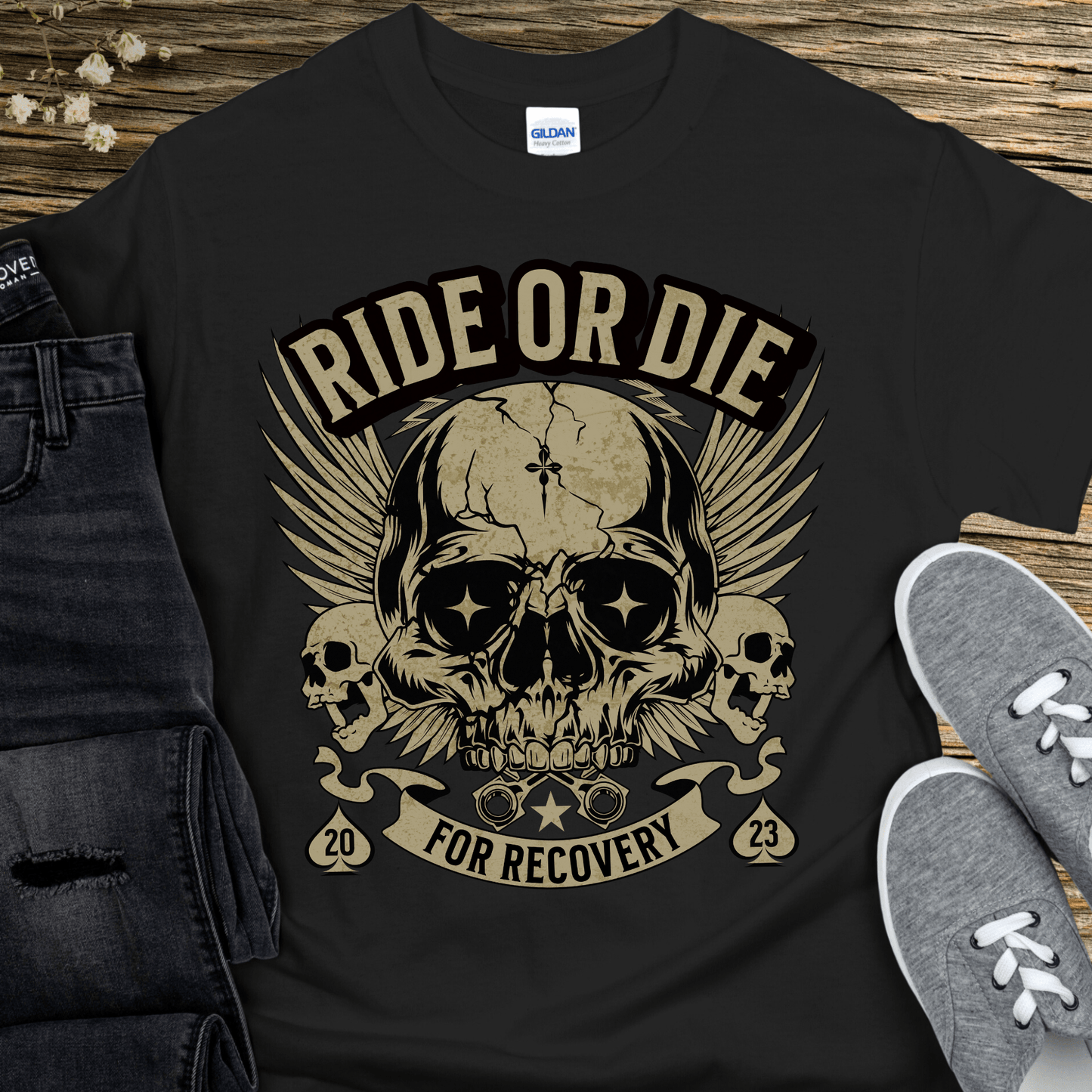 Custom Recovery T-Shirt | Inspiring Sobriety | Ride or Die For Recovery