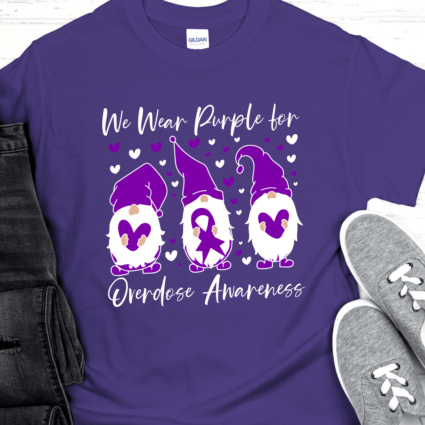 Custom Recovery T-Shirt | Inspiring Sobriety | We Wear Purple For Overdose Awareness