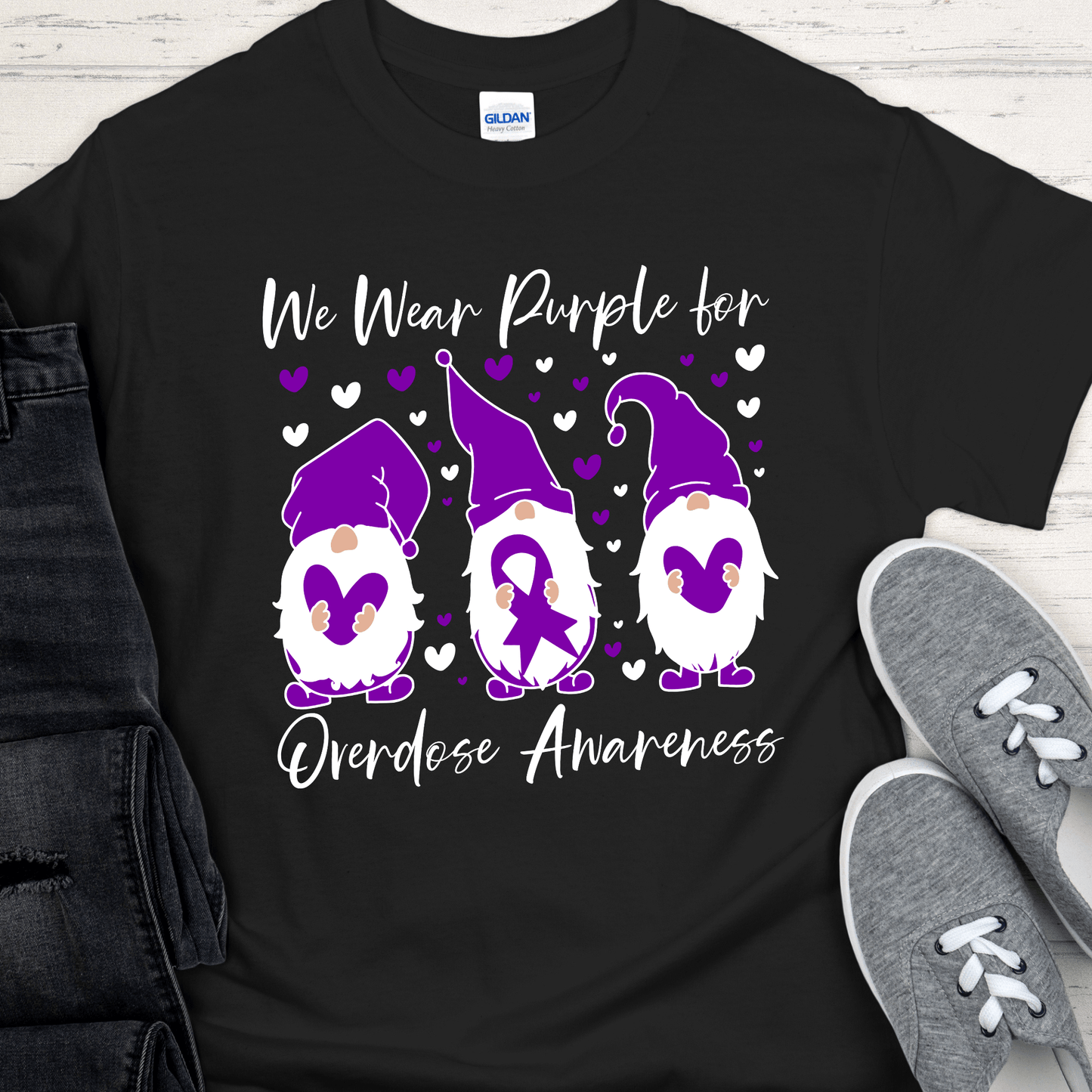 Custom Recovery T-Shirt | Inspiring Sobriety | We Wear Purple For Overdose Awareness
