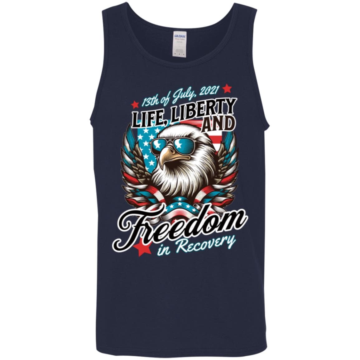 Custom Recovery Unisex Tank | Inspiring Sobriety | Life, Liberty & Freedom