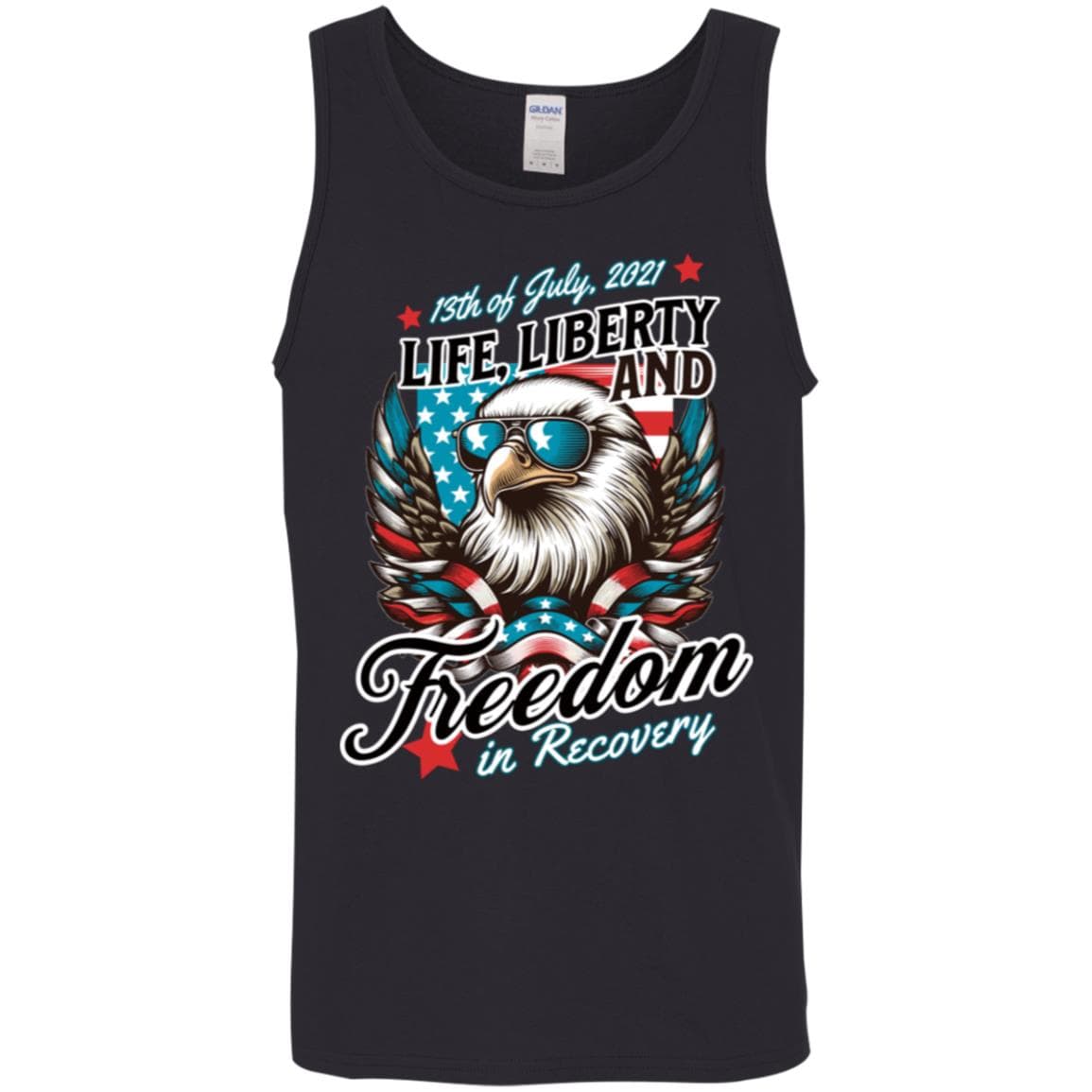 Custom Recovery Unisex Tank | Inspiring Sobriety | Life, Liberty & Freedom