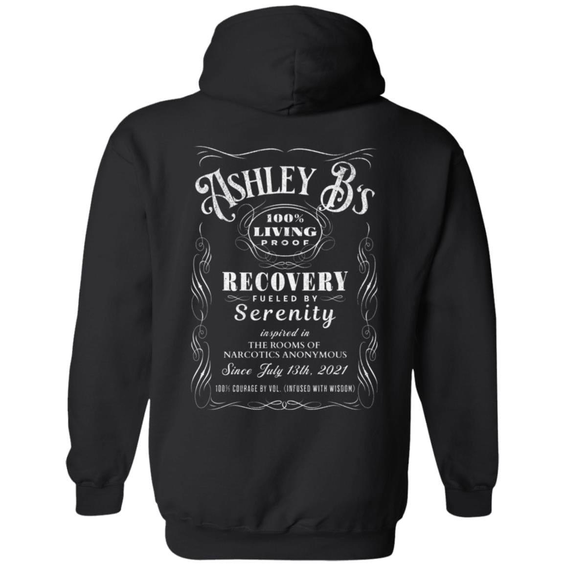 Custom Recovery Zip Hoodie | Inspiring Sobriety | (Custom Name) 100% Living Proof