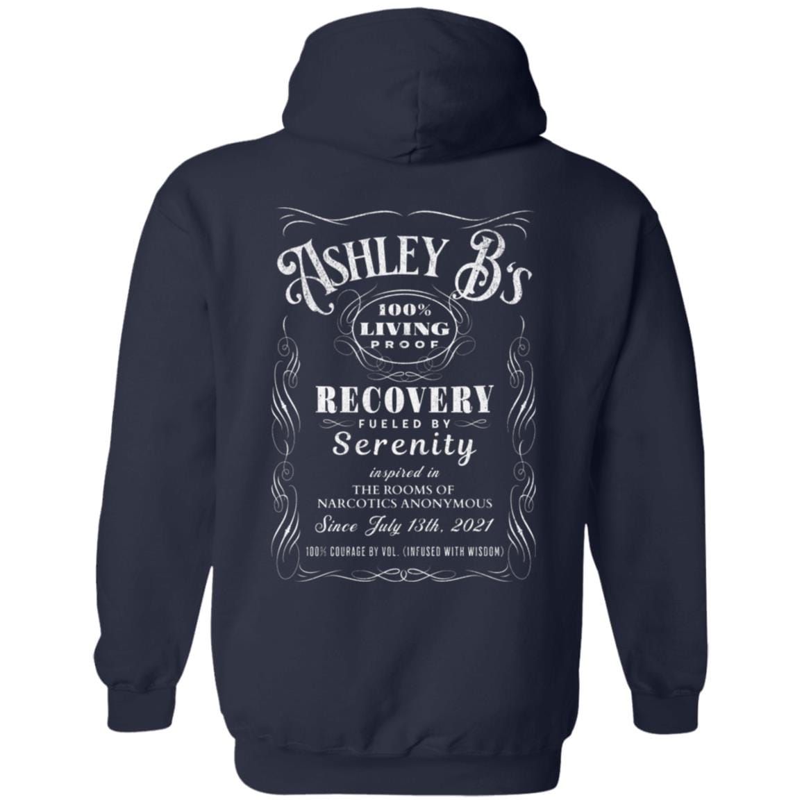 Custom Recovery Zip Hoodie | Inspiring Sobriety | (Custom Name) 100% Living Proof