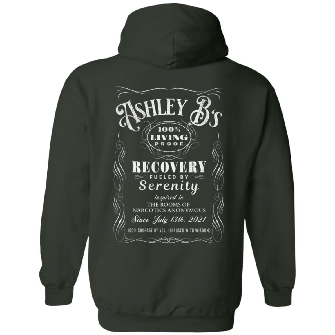 Custom Recovery Zip Hoodie | Inspiring Sobriety | (Custom Name) 100% Living Proof