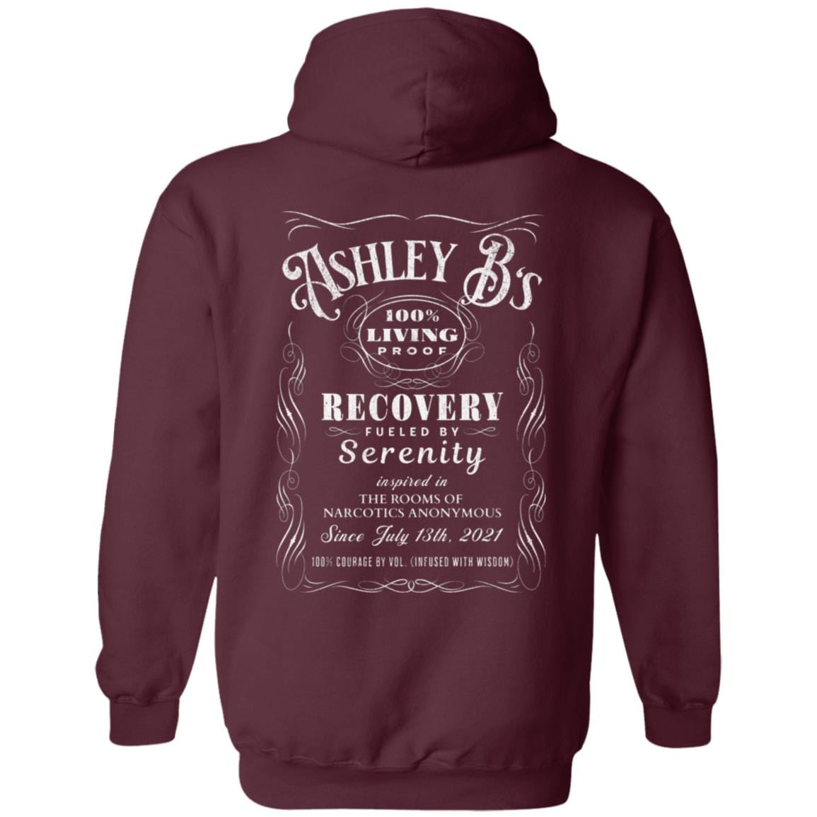 Custom Recovery Zip Hoodie | Inspiring Sobriety | (Custom Name) 100% Living Proof