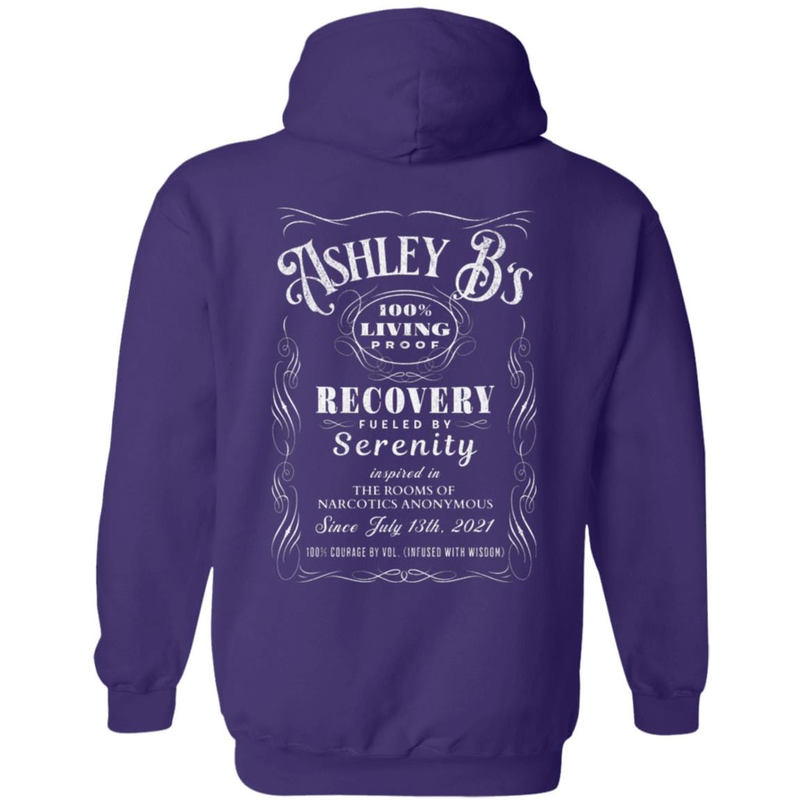 Custom Recovery Zip Hoodie | Inspiring Sobriety | (Custom Name) 100% Living Proof