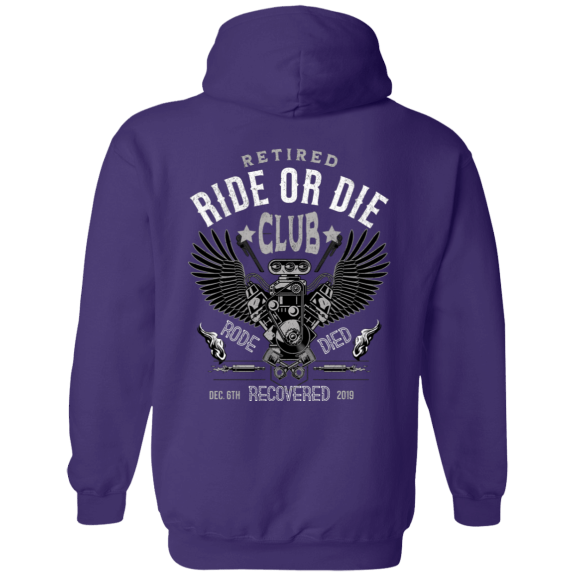 Custom Recovery Zip Hoodie | Inspiring Sobriety | Retired Ride or Die Club