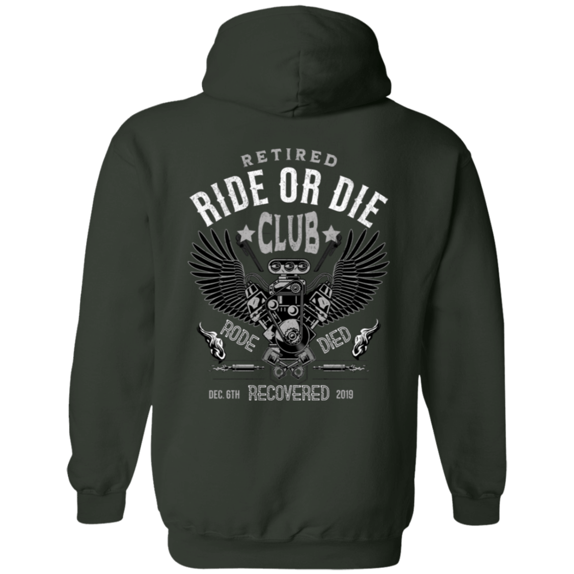 Custom Recovery Zip Hoodie | Inspiring Sobriety | Retired Ride or Die Club