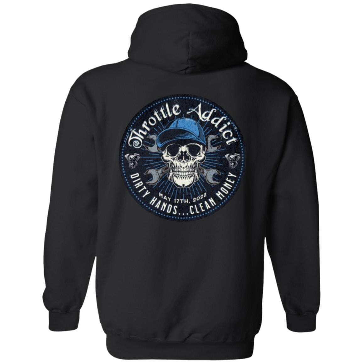 Custom Recovery Zip Hoodie | Inspiring Sobriety | Throttle Addict, - Dirty Hands, Clean Money