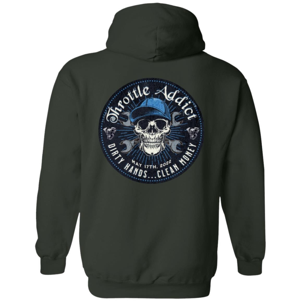 Custom Recovery Zip Hoodie | Inspiring Sobriety | Throttle Addict, - Dirty Hands, Clean Money